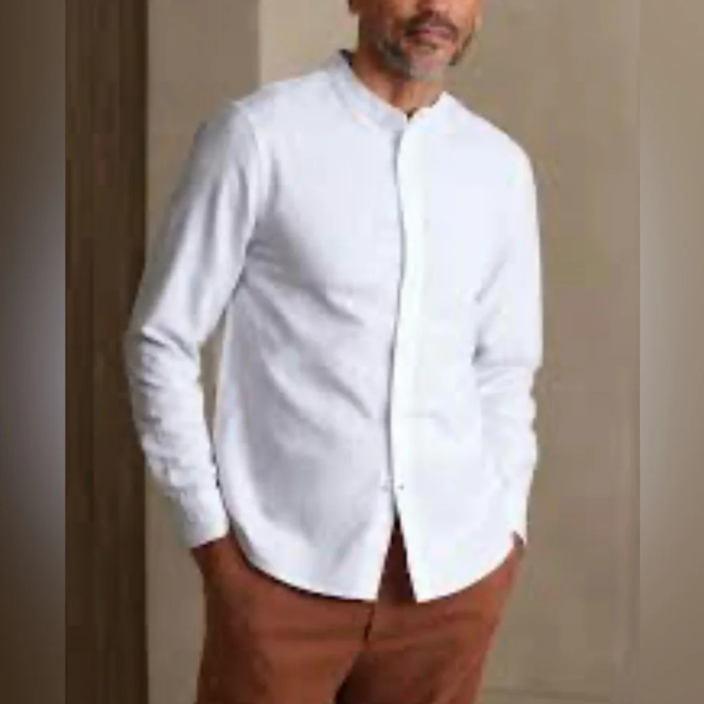 Mens Banana Republic Linen Blend Slim Fit Button Down Shirt Size XXL